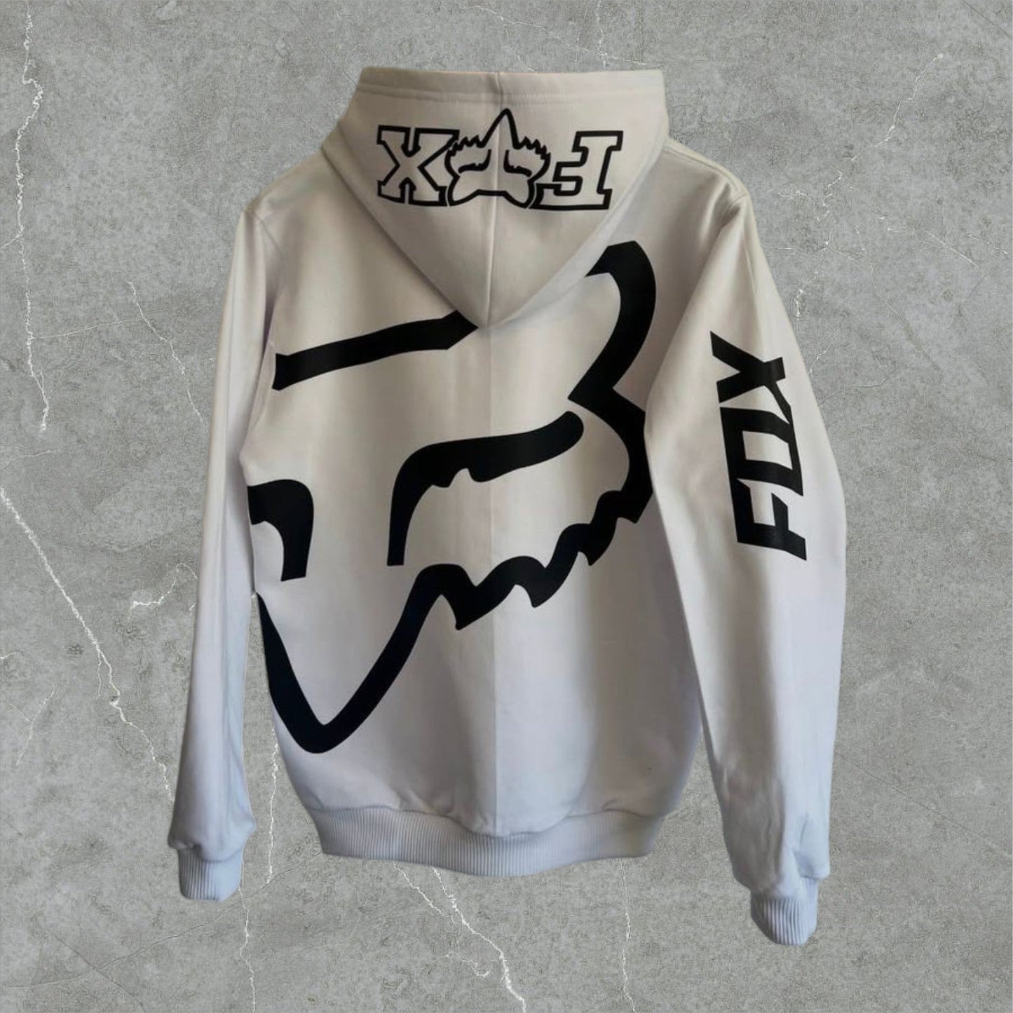 Poleron Fox Rider Blanco Negro