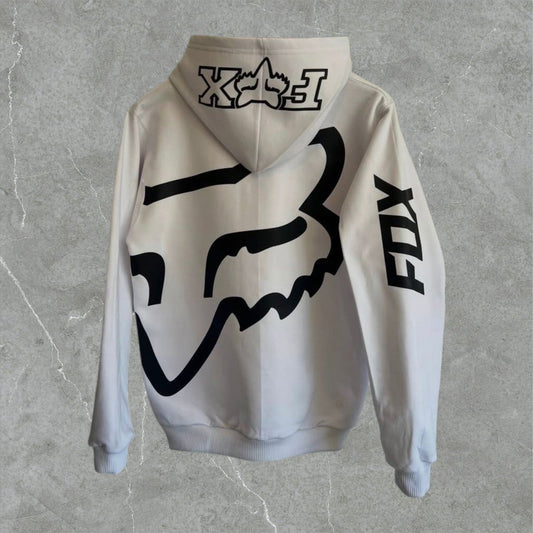 Poleron Fox Rider Blanco Negro